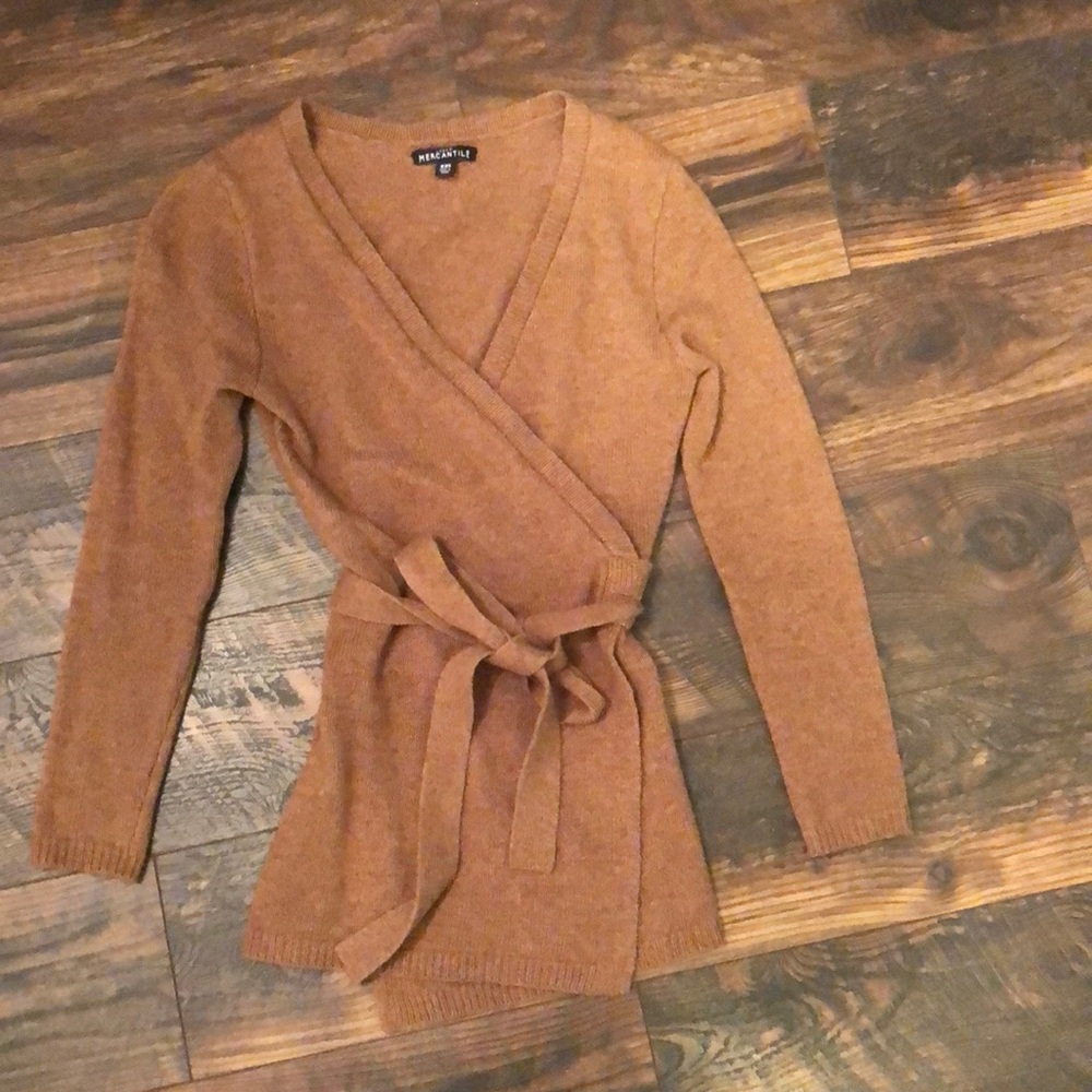 Tan wrap sweater